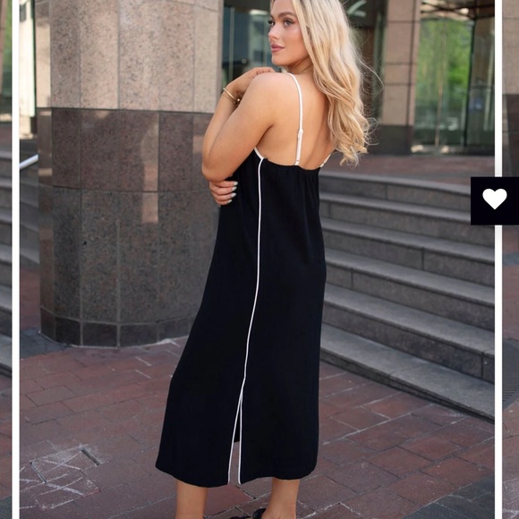 NEW Black Linen Midi Dress - Picture 6 of 7